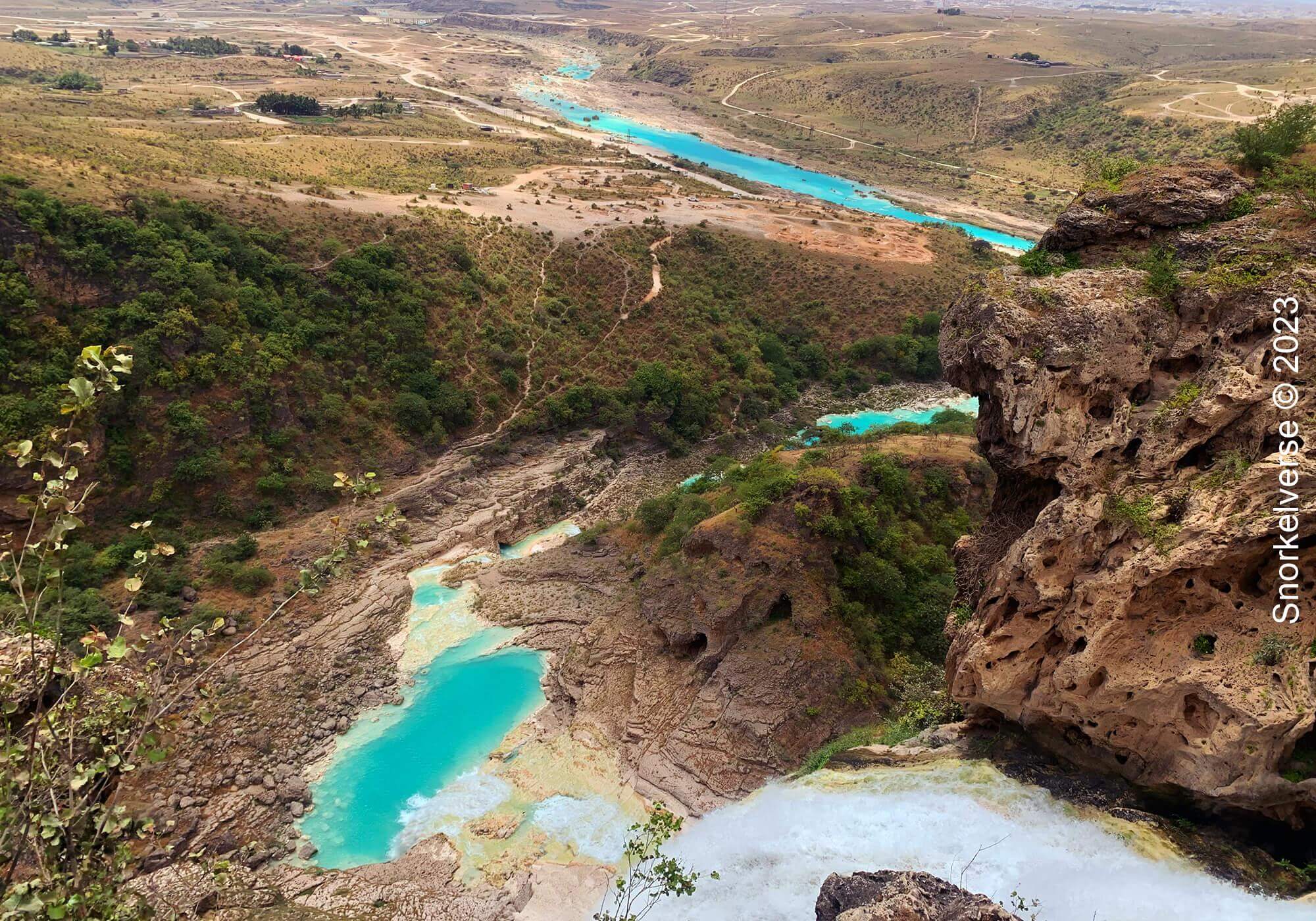 View  from Wadi Dharbat Travertine Curtain, Salalah, Oman