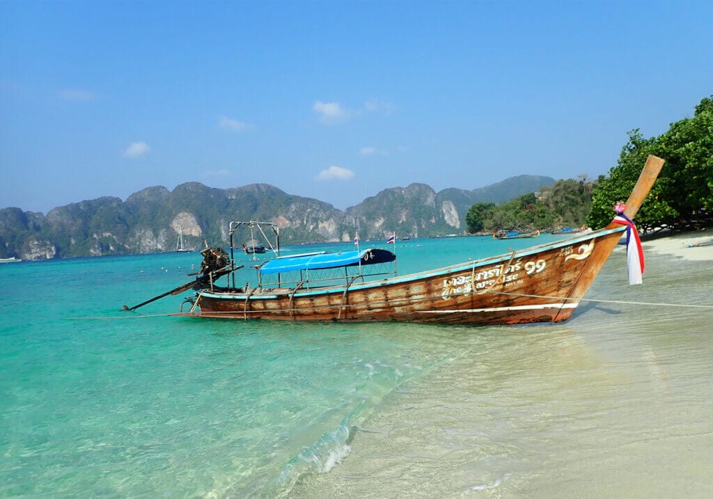 Snorkeling with Blacktip's at Shark Point, Phi Phi Islands 29 Longtail Boat at Shark Point Beach
