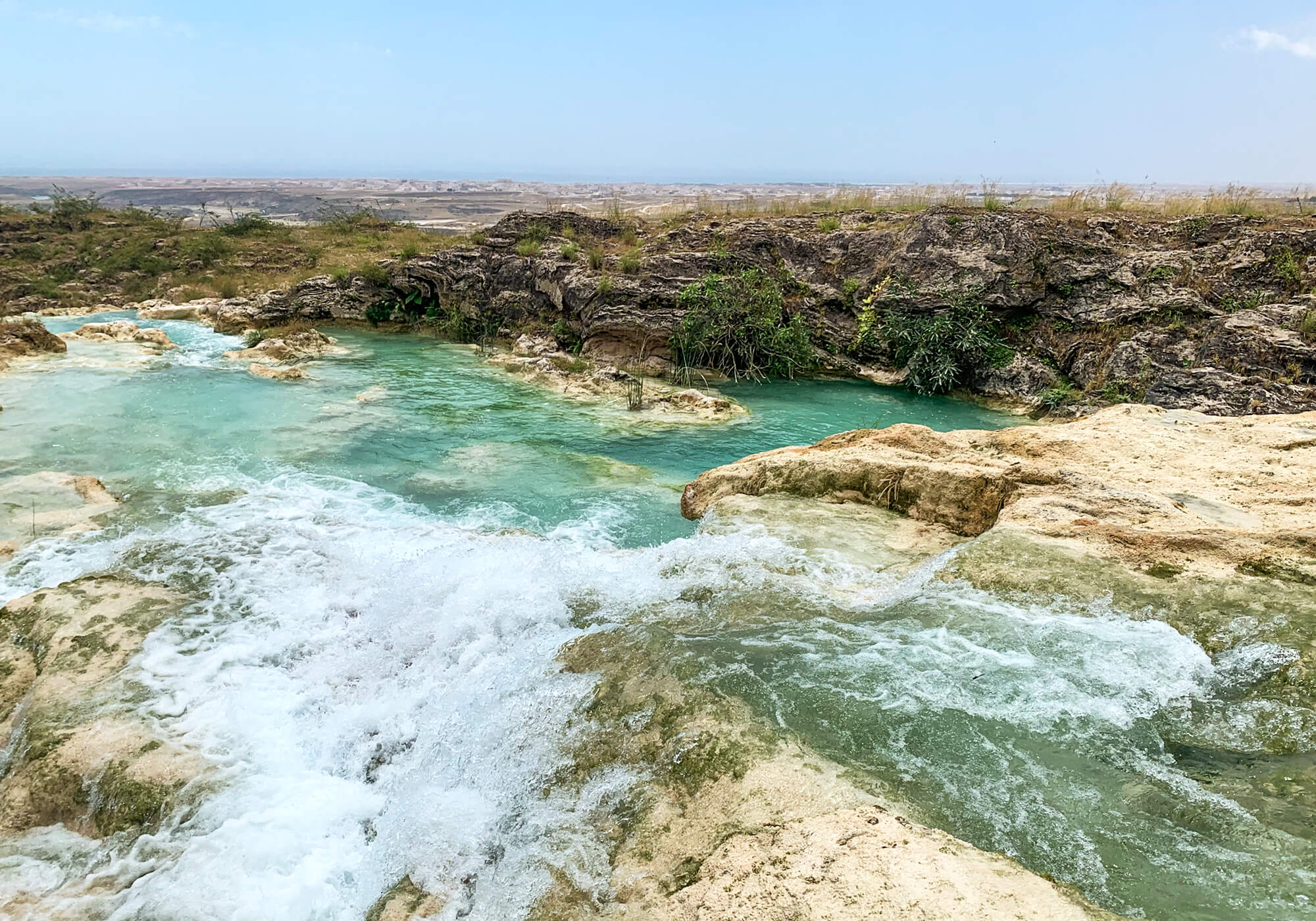 Rapids Leading To Wadi Dharbat Travertine Waterfall