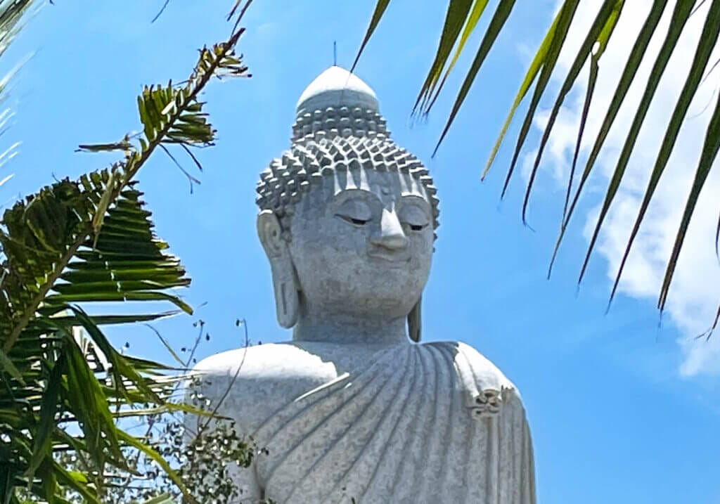 Big Buddha Statue looking through the trees