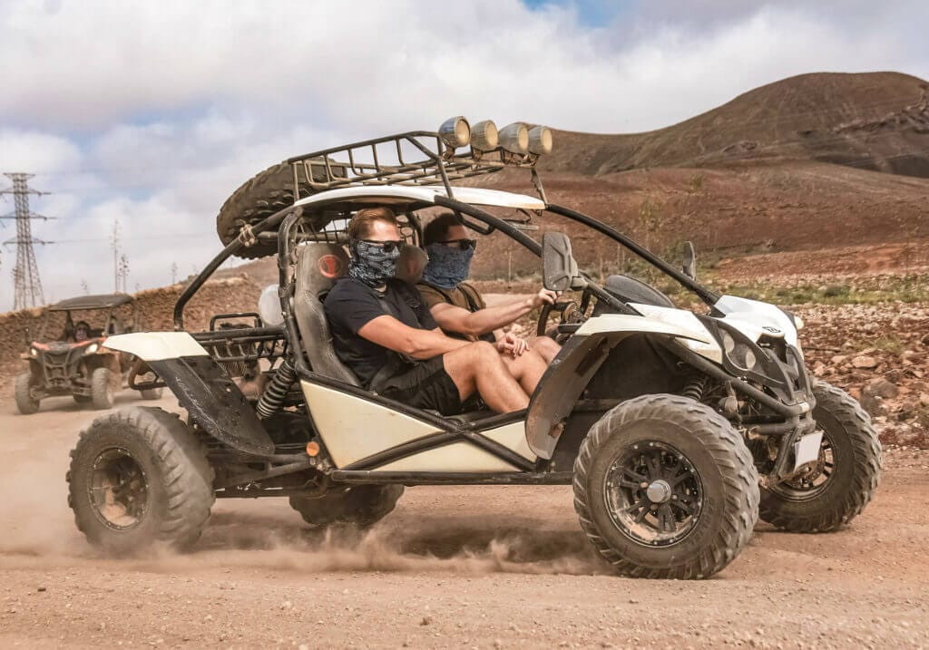 Dune Buggying the gravel tracks of Corralejo, Feurteventura