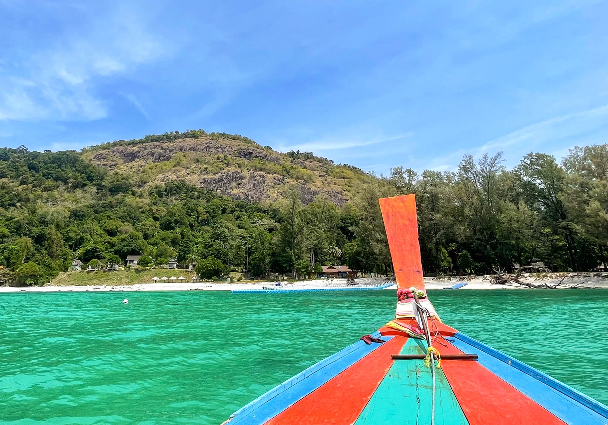 Approaching Koh Adang Island by Longtail boat