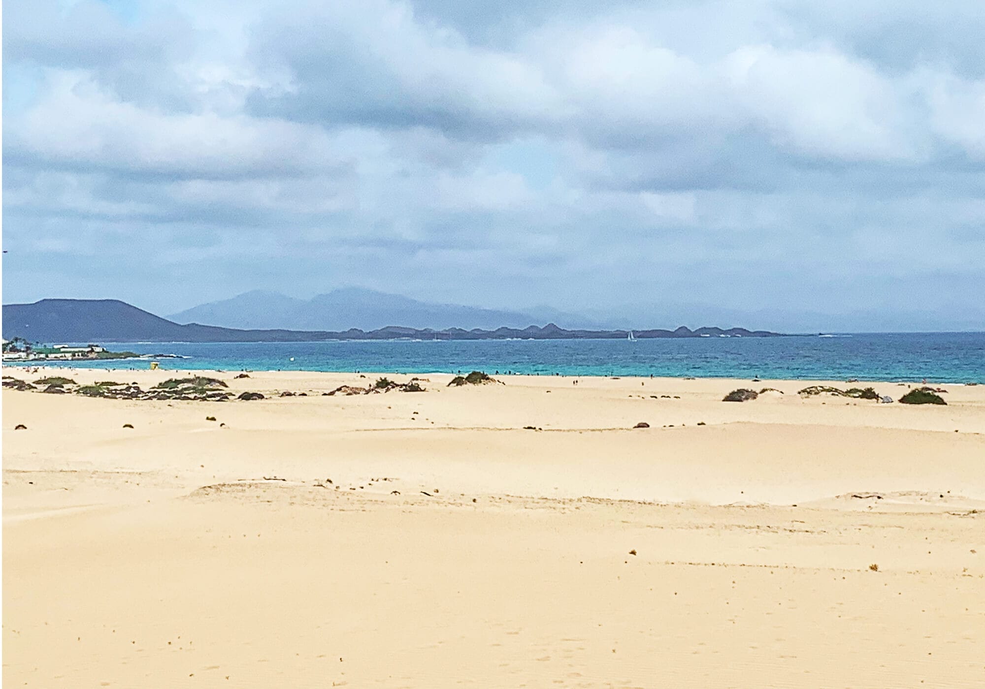Sand dunes leading to Corralejo's ocean, Fuerteventura